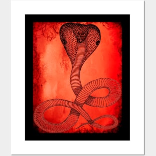 Red Fire Cobra Cool Design Posters and Art